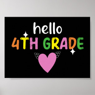 Hello 4th Grade Teacher Poster