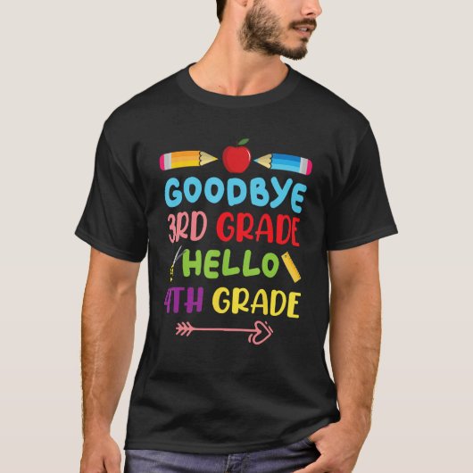Hello 4th Grade Teacher Student Back To School Gra T-Shirt (Vorderseite)