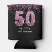 Hello 50! -Birthday 50th Women's with Pink glitter Dosenkühler (Rückseite)