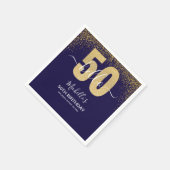 Hello 50! - Modern 50th Birthday with Gold glitter Serviette (Ecke)