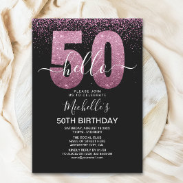Hello 50 - Modern 50th birthday Women's Einladung