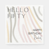 Hello 50 Simple 50 th Birthday Paper Napkin Serviette (Vorderseite)