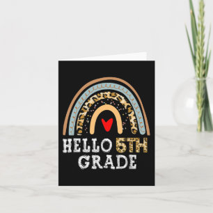 Hello 5th Grad Leopard Rainbow Back To School Tea Karte