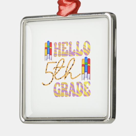 Hello 5th Grade Teacher Ornament Aus Metall (Links)