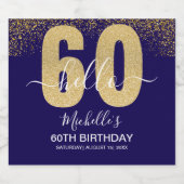 Hello 60! - Elegant 60th Birthday Woman Bierflaschenetikett (Einzelnes Label)