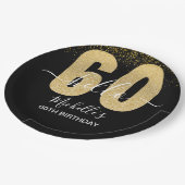 Hello 60! - Elegant 60th Birthday Woman Gold  Pappteller (Schrägansicht)