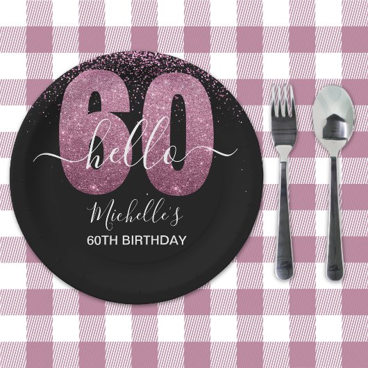 Hello 60! - Elegant 60th Birthday Woman Pappteller