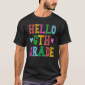 Hello 6th Grade Leopard Squad Back To School Teach T-Shirt (Vorderseite)