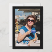 Hello 70 years modern birthday with photo einladung (Rückseite)