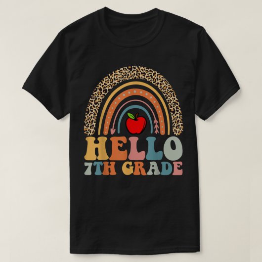 HELLO 7. GRADE LEOPARD RAINBOW WIEDER AN SC T-Shirt (Design vorne)
