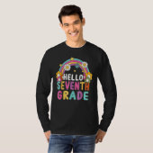 Hello 7th Seventh Grade Rainbow For Teachers Stude T-Shirt (Vorne ganz)