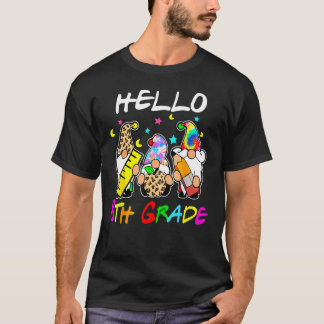 Hello 8th Grade  Back To School Gnomies Tie Dye T-Shirt