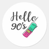 Hello 90s Cellphone Runder Aufkleber (Vorderseite)