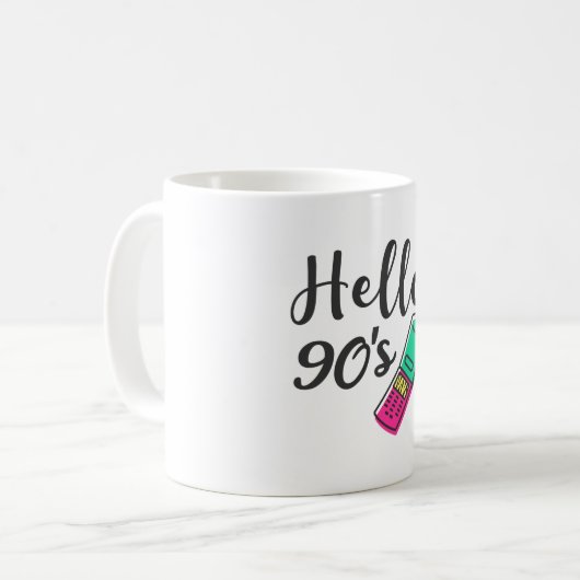 Hello 90s Handy Kaffeetasse (Vorderseite Links)
