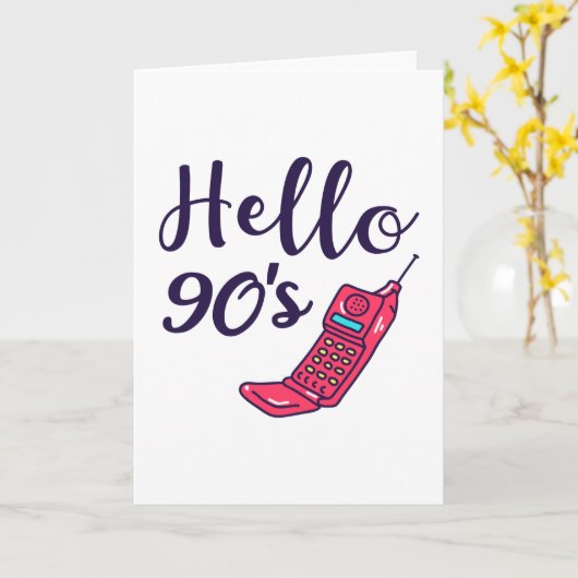 Hello 90s Handy Karte (Gelbe Blume)