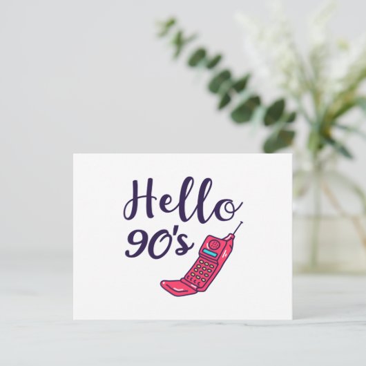 Hello 90s Handy Postkarte (Stehend Vorderseite)