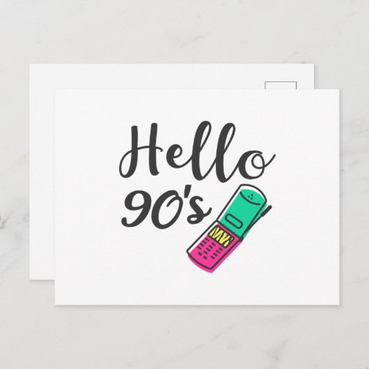 Hello 90s Handy Postkarte (Vorne/Hinten)