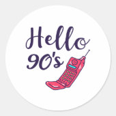 Hello 90s Handy Runder Aufkleber (Vorderseite)