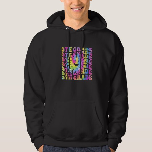 Hello 9th Ninth Grade Teacher Back To School Retro Hoodie (Vorderseite)