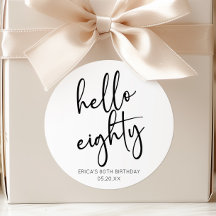 Hello Aachtty Minimalistisch Simple 80. Geburtstag