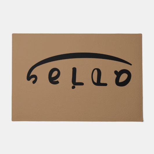 Hello-adios-Ambigramme Fußmatte (Vorderseite)