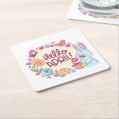 Hello april rechteckiger pappuntersetzer (angewinkelt)