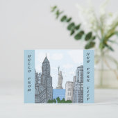 HELLO AUS NEW YORK CITY POSTKARTE (Stehend Vorderseite)