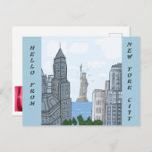 HELLO AUS NEW YORK CITY POSTKARTE (Vorne/Hinten)