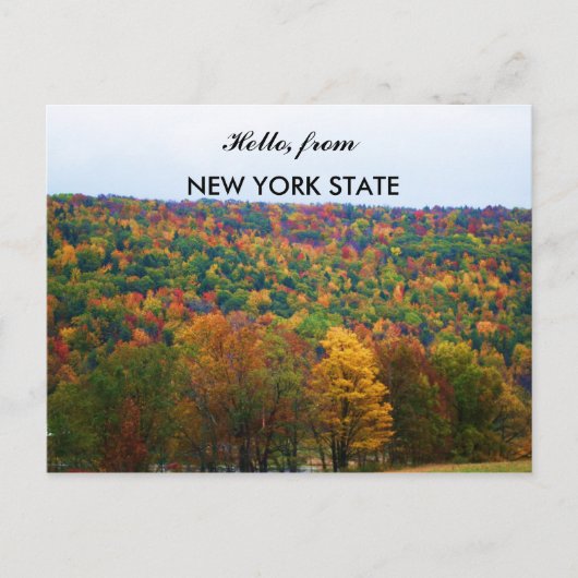 HELLO AUS NEW YORK STAAT IM HERBST Postkarte (Vorderseite)