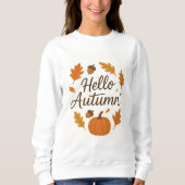 Hello Autumn Cozy Fall Sweatshirt | Pumpkin und Le (Vorderseite)