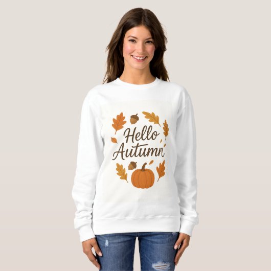 Hello Autumn Cozy Fall Sweatshirt | Pumpkin und Le (Vorne ganz)