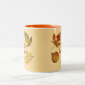 Hello Autumn golden Blätter benutzerdefinierte Tex Zweifarbige Tasse (Mittel)