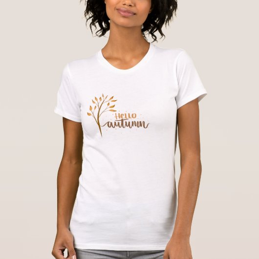Hello Autumn Graphic T-Shirt - Minimalistisch Herb (Vorderseite)
