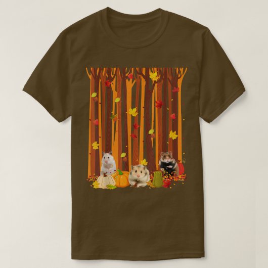 Hello Autumn Hamster Maple Leaf Fall Pumpkin Mens T-Shirt (Design vorne)