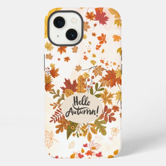 Hello Autumn Herbstlaub Phone Case iPhone Hülle (Rückseite)