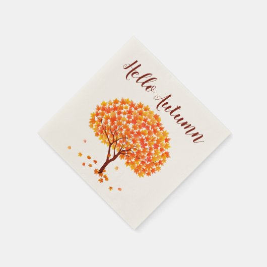 Hello Autumn Maple Tree Serviette (Ecke)