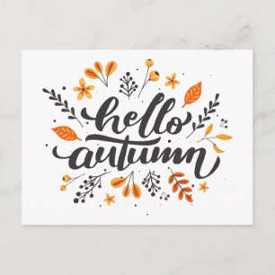Hello Autumn Postcard Postkarte