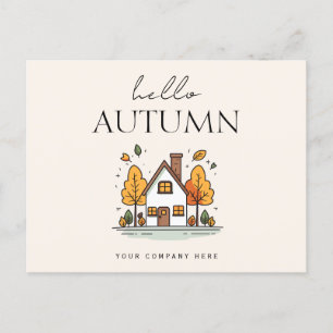 Hello Autumn Real Anwesen Farm Postcard Postkarte