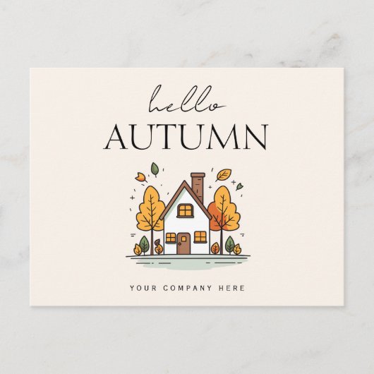Hello Autumn Real Anwesen Farm Postcard Postkarte (Vorderseite)
