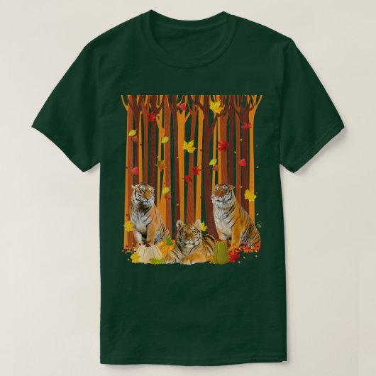 Hello Autumn Tiger Maple Leaf Fall Pumpkin Mens Wo T-Shirt (Design vorne)