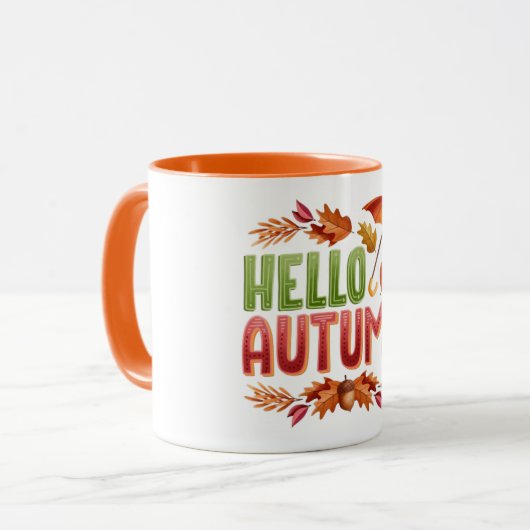 Hello Autumn Two-Tone Mug | Cozy Fall Gift Tasse (Vorderseite Links)