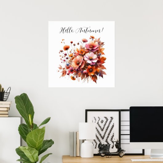 Hello Autumn Wild Blume Poster (Heimbüro)