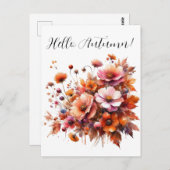 Hello Autumn Wild Blume Postkarte (Vorne/Hinten)