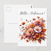 Hello Autumn Wild Blume Postkarte (Vorne/Hinten)