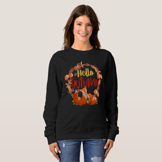Hello Autumn with Foxes Sweatshirt (Vorne ganz)