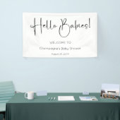 Hello Babies Moderne Script Baby Dusche Banner (Messeveranstaltung)