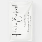 Hello Babies Moderne Script Baby Dusche Banner (Vertikal)