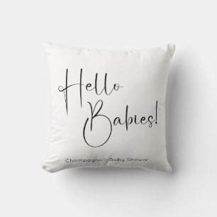 Hello Babies Moderne Script Baby Dusche Kissen