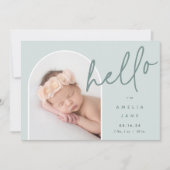 Hello Baby | Ankündigung von Foto zur Geburt (Vorderseite)