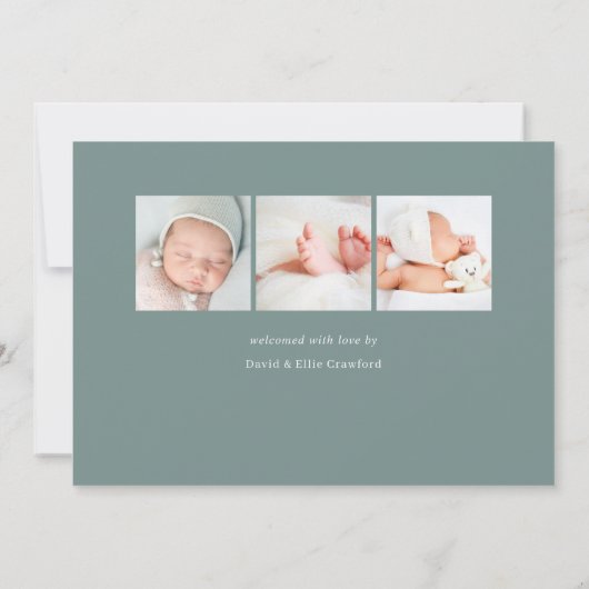 Hello Baby | Ankündigung von Foto zur Geburt (Rückseite)